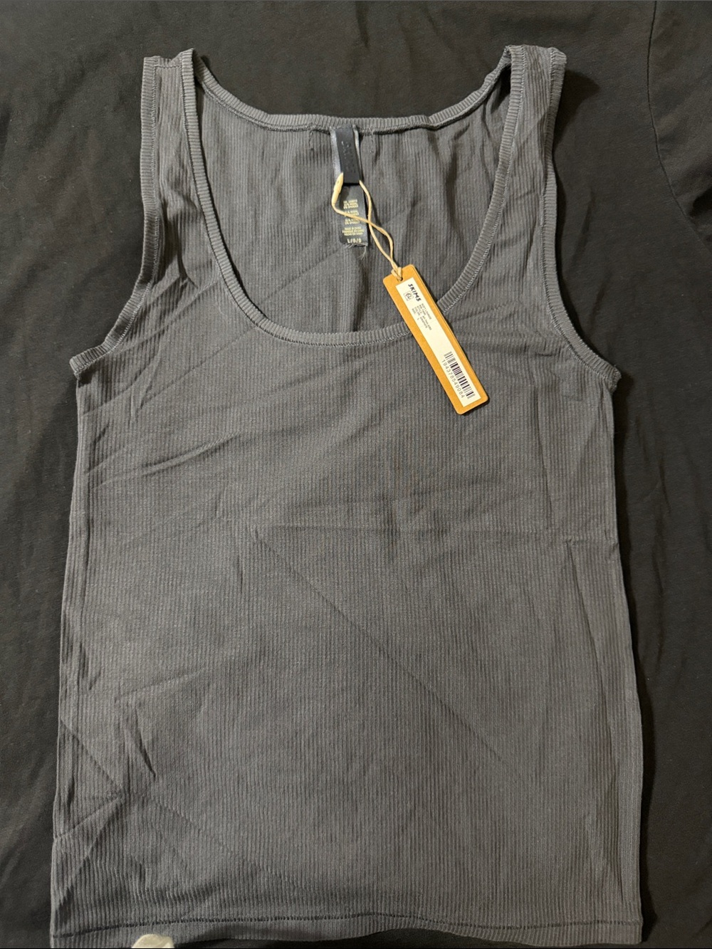 SKIMS Ribbed Tank Top - Charcoal Gray
